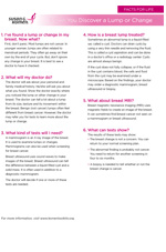 Breast Health Facts for Life - When You Discover a Lump